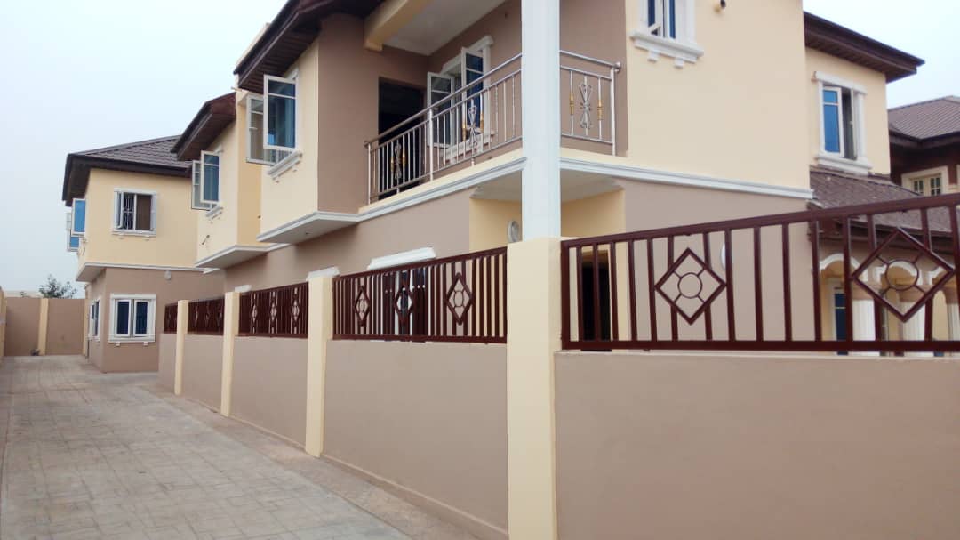 A block of 5 bedroom duplex with a black of 2 number of 3 bedroom flat at Diamond Estate, Command, Ipaja. Lagos